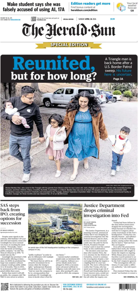 Cover of The Herald Sun (Sunday)