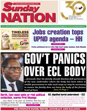 Cover of Daily Nation Newspaper