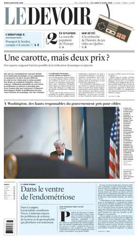 Cover of Le Devoir