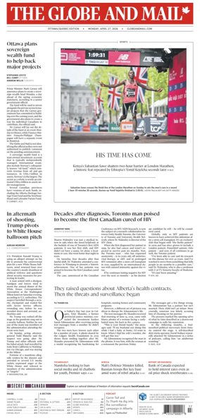 Cover of The Globe and Mail (Ottawa/Quebec Edition)