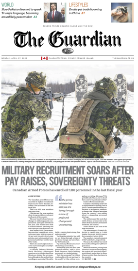 Cover of The Guardian (Charlottetown)
