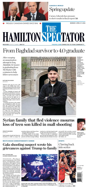 Cover of The Hamilton Spectator