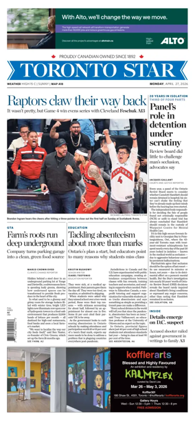 Cover of Toronto Star
