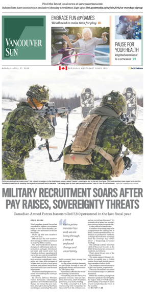Cover of Vancouver Sun