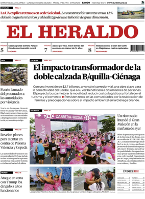 Cover of El Heraldo (Colombia)