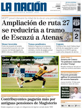 Cover of La Nacion (Costa Rica)