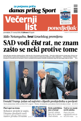 Cover of Vecernji list - Zagreb
