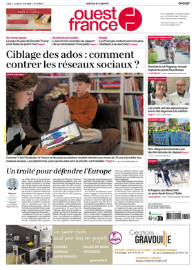 Cover of Ouest France (Cholet)