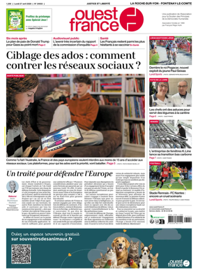 Cover of Ouest France (La Roche-sur-Yon - Fontenay-le-Comte)