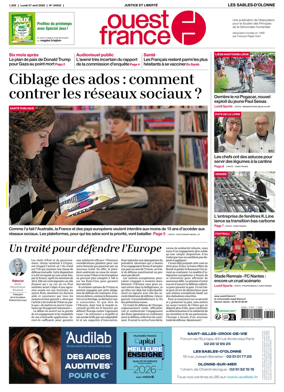 Cover of Ouest France (Les Sables-d'Olonne)
