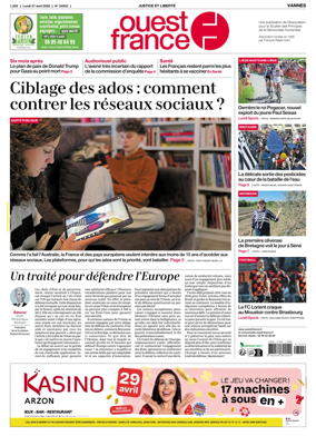 Cover of Ouest France (Vannes)