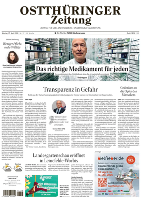 Cover of Ostthuringer Zeitung (Gera)
