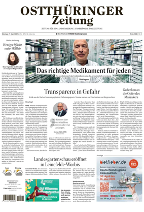 Cover of Ostthuringer Zeitung (Jena)