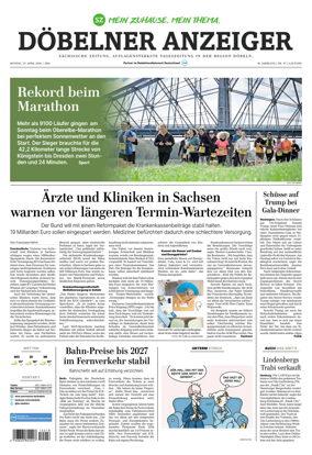 Cover of Sachsische Zeitung (Dobeln)