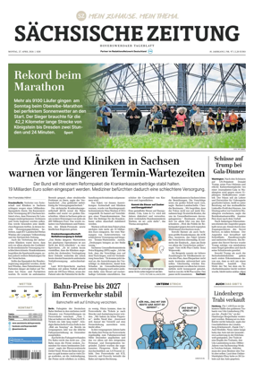 Cover of Sachsische Zeitung (Hoyerswerda)