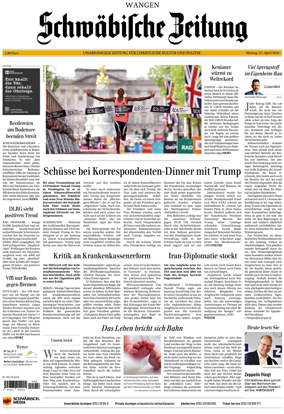 Cover of Schwabische Zeitung (Wangen)