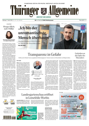 Cover of Thuringer Allgemeine (Arnstadt und Ilmenauz)