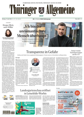 Cover of Thuringer Allgemeine (Erfurt)