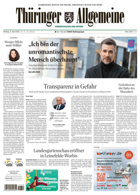Cover of Thuringer Allgemeine (Sonderhausen und Artern)