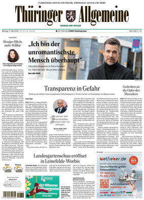 Cover of Thuringer Allgemeine (Weimar)