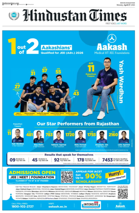Cover of Hindustan Times ST (Jaipur)