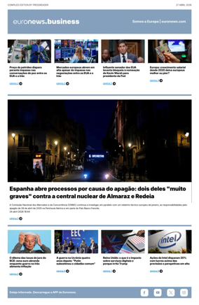 Cover of Euronews Business (Portuguese)