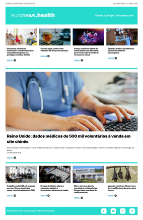 Cover of Euronews Health (Portuguese)