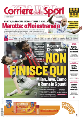 Cover of Corriere dello Sport