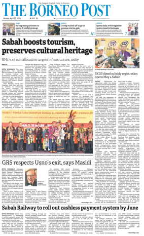 Cover of The Borneo Post (Sabah)
