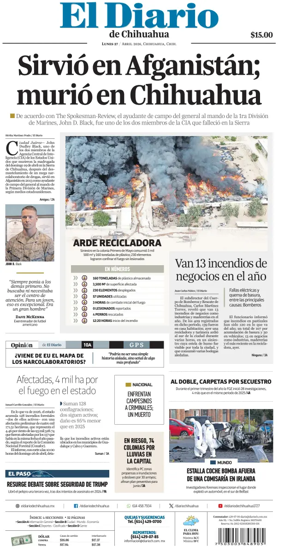 Cover of El Diario de Chihuahua
