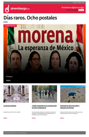 Cover of Sin Embargo Opinion