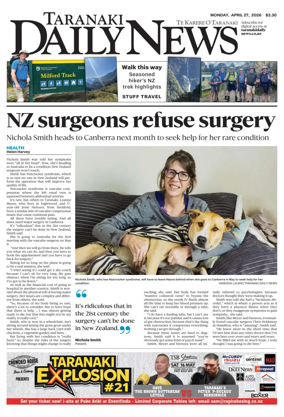 Cover of Taranaki Daily News
