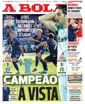 Cover of A BOLA (Portuguese)