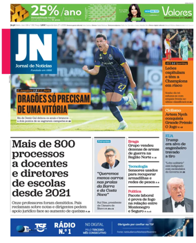 Cover of Jornal de Noticias