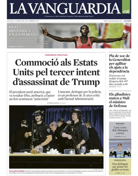 Cover of La Vanguardia (Catalonia - 1st edition)