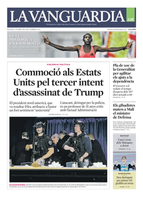 Cover of La Vanguardia (Catala)
