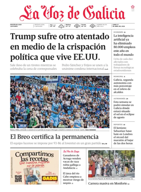 Cover of La Voz de Galicia (Lugo)