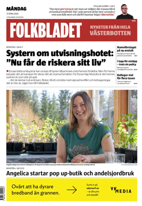 Cover of Folkbladet Vasterbotten