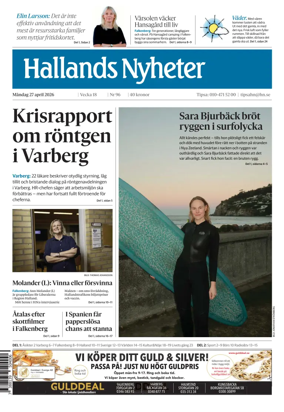 Cover of Hallands Nyheter