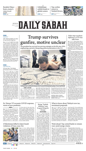 Cover of Daily Sabah (Turkey)