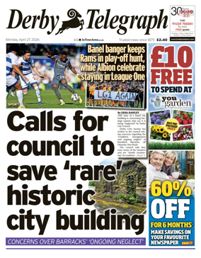 Cover of Derby Telegraph