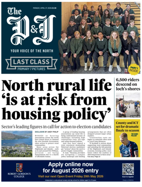Cover of The Press and Journal (Inverness Highlands and Islands)