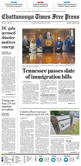 Cover of Chattanooga Times Free Press