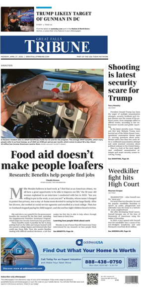Cover of Great Falls Tribune