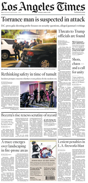 Cover of Los Angeles Times