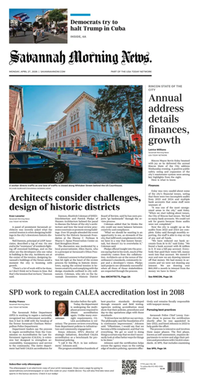 Cover of Savannah Morning News