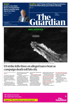 Cover of The Guardian (USA)