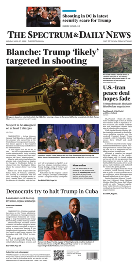 Cover of The Spectrum & Daily News