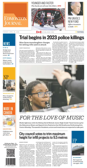 Cover of Edmonton Journal