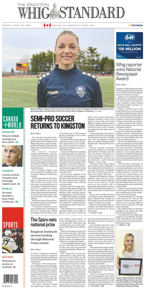 Cover of Kingston Whig-Standard